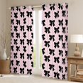 thumbnail image 2 of Manfei Princess Ribbon Teens Black Out Curtains, Dreamy Fairy Tale Bow Curtains Pack of 2 (42x63 Each), Pink Black Cartoon Bedroom Curtains, Curtains and Drapes Decor, 2 of 6