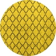 thumbnail image 1 of Ahgly Company Indoor Round Trellis Yellow Contemporary Area Rugs, 7' Round, 1 of 4