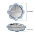 thumbnail image 2 of Divided Toddler Plate, Suction Anti-slip, 1 Pack Blue, Food Grade Stainless Steel for Baby Kids Complementary Food, 2 of 4