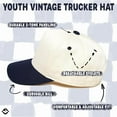 thumbnail image 5 of Funky Junque Kids Trucker Hat Baseball Cap - Two Tone Vintage Baby Baseball Cap, Infant Baseball Hat, Toddler Snapback Hat - Navy/Beige (X-Small - 0-12 Months), 5 of 7