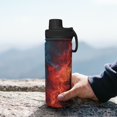 thumbnail image 7 of Honeii Red And Blue Fire Print 18OZ Sports Insulated Kettle,Double-Walled Stainless Steel Water Bottle with Leak-Proof Lid, Perfect for Outdoor, Sports, and Travel, 7 of 7