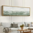 thumbnail image 2 of IDEA4WALL Extra Large Framed Canvas Print Wall Art Misty Green Horizon Illustrations Artwork Nature Wilderness Antique Retro Fine Art Decorative Relax/Calm for Home Decoration - 60"x20", 2 of 5