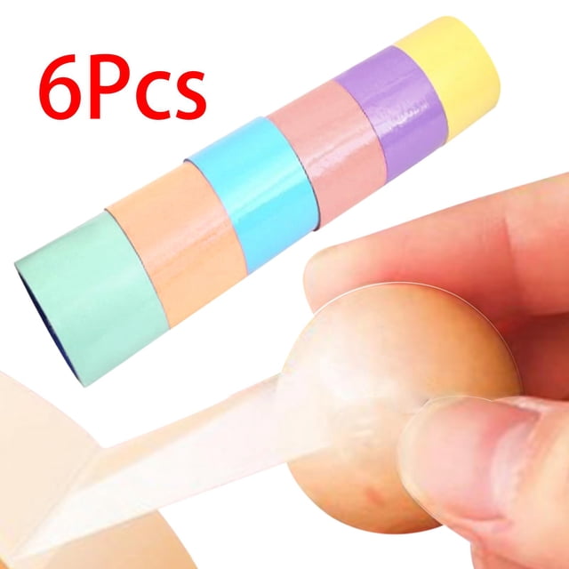 6 de cinta de bola adhesiva Color nacarado divertido Color transparente Cinta de bricolaje relajante Bolas adhesivas Bola de dibujo de alambre Baoblaze Cintas de bolas adhesivas