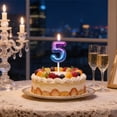 thumbnail image 5 of Gradient Glitter Birthday Candles Numbers Cake Candles For Anniversary Party, 5 of 7