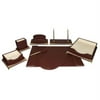 Majestic Goods 8 Piece Burgundy PU Leather Desk Organizer Set