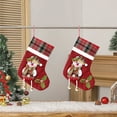 thumbnail image 4 of JWshufel 2 Pack Christmas Stocking Gift for Festive Decorations with Snowman Santa Deer Design for Home School and Parties Superior Quality for Lasting Use 9.8in Red, 4 of 5