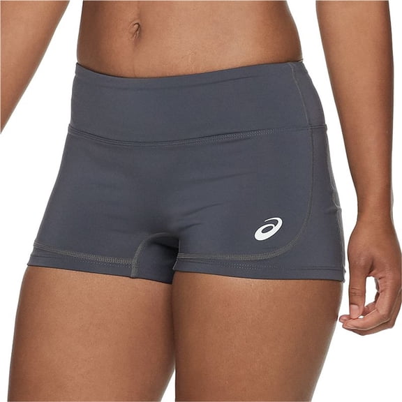 ASICS Womens Volleyball Athletic Workout Shorts, Grey, Medium