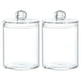 thumbnail image 1 of 2Pcs Transparent Cotton Swab Box Desktop Box Home Sundries Holder Creative Storage Jar, 1 of 7