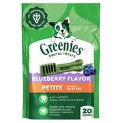 Greenies Blueberry Flavor Adult Natural Dental Dog Treats Petite Size, 12 oz Pack (20 Count)
