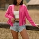 thumbnail image 2 of Camisetas para mujer,Chaqueta de terciopelo con borlas de ciervo para mujer, top informal de manga larga, color liso, material de terciopelo, para uso doméstico o laboral, sopatenor, 2 of 9