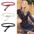 thumbnail image 5 of Cinturón Trenzado Fino uxcell Ajustable Con Cordón de Piel Sintética para Mujeres Blanco Talla única, 5 of 5