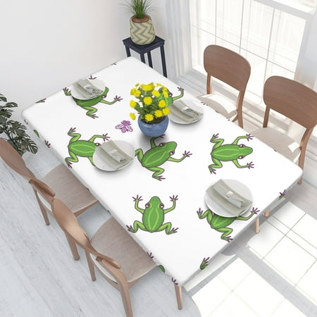 

Home Deluxe Tablecloth Frog (6) Waterproof Elastic Rim Edged Table Cover- For Christmas Parties And Picnics 4ft