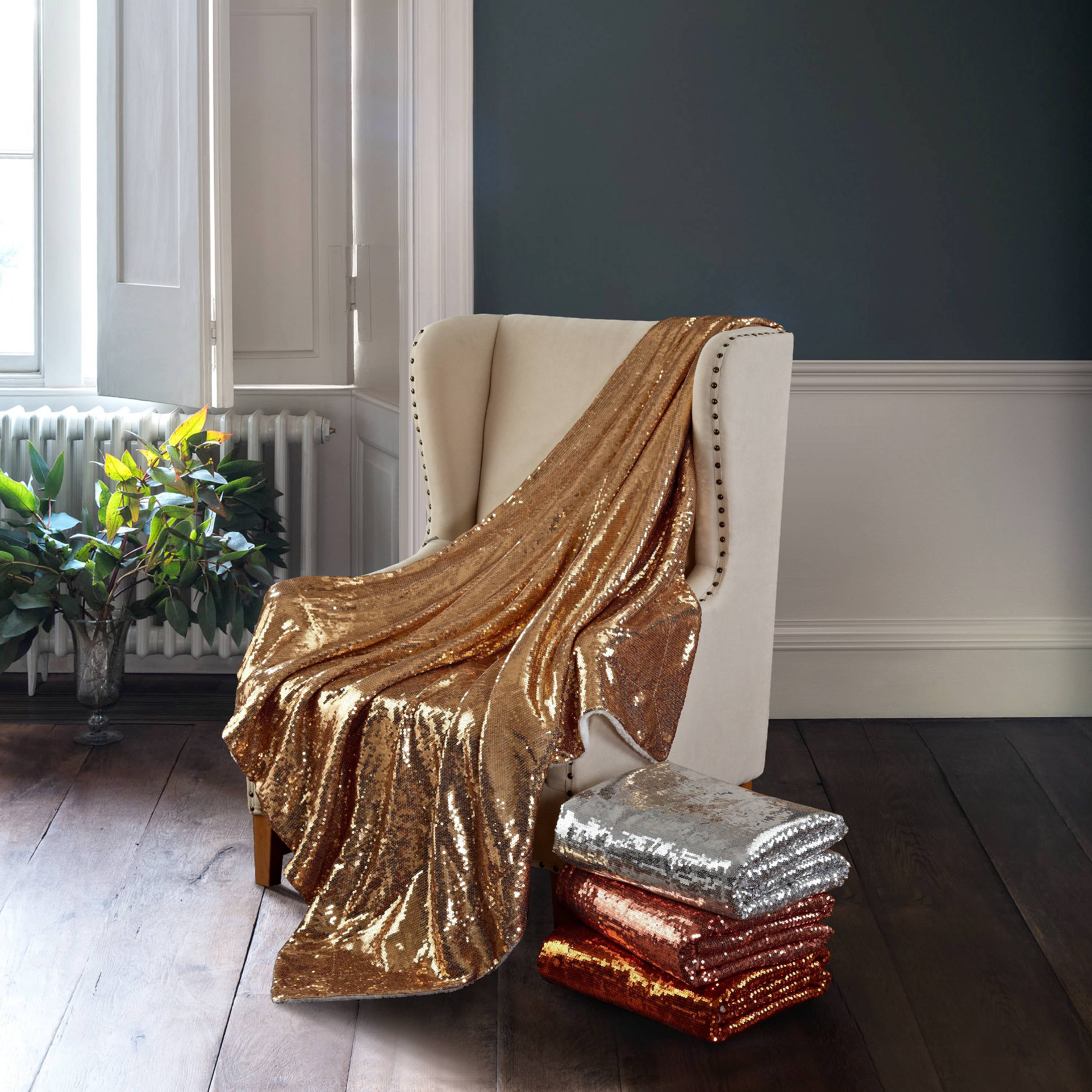 Mainstays Sparkle Sequin Decorative Throw Blanket