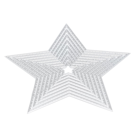 Tebru Metal Cutting Die Five‑pointed Star Shape Emboss Stencil Album Decorative Etched Dies For Craft Paper Card Making