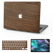 MacBook Air 13 inch Case 2017-2010 Release A1466 A1369 No Retina Display No Touch ID, Wood Protective Plastic Hard Shell Case Cover   Keyboard Cover   Screen Protector, Wood Cherry
