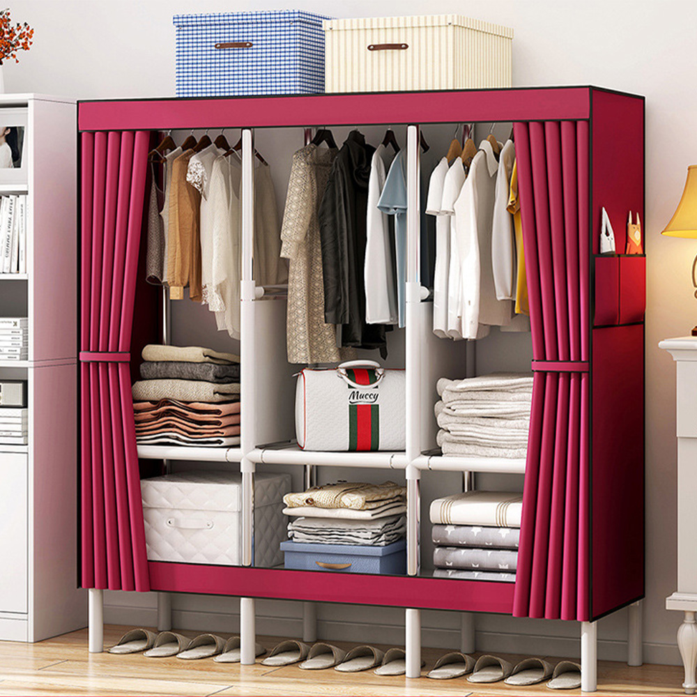 Portable Wardrobe Freestanding Clothes Storage Organizer with Shelves