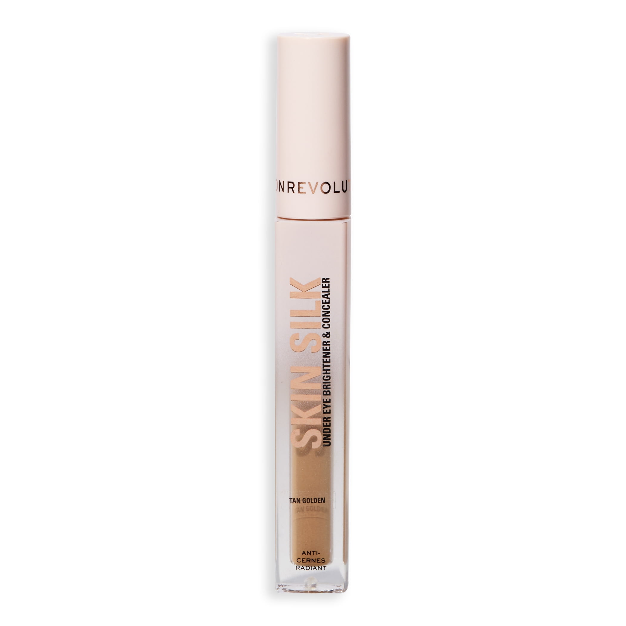 Revolution Skin Silk Radiant Serum Concealer, Buildable Coverage, Tan Golden, 0.13 oz
