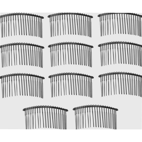Bridal Veil 10pcs Hair Side Combs Vintage Hair Clips Pin Iron hair Forks with 20 Teeth DIY Hair Accessories for Woman Girl Fine Hair or Hair Styling (Black) Bridal Hair Clip