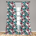 thumbnail image 5 of Ambesonne Teal Curtains, Blue and Pink Animal, Pair of 28"x63", Blue Pink Black, 5 of 5