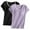 Black+Purple, variant on ShomPort 2PCS Sleep T-Shirt for Women Comfortable Built-In Bra Tops Round Neck Short Sleeve Tees Loungewear