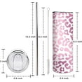 thumbnail image 2 of Pink leopard tumbler Skinny Tumblers,Vacuum Insulated Tumbler With Straw, 20 Oz Travel Tumbler,Birthday Gift for Women,Mom,Bridesmaid,Sister Co-worker,Boss and Friends, 2 of 6