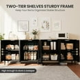 thumbnail image 3 of Modern Boho Rattan Sideboard Buffet Cabinet with Power Outlet – 4-Door Wooden Storage Console Table – Adjustable Shelves – Versatile Entryway Storage for Hallway, Dining Room, Living Room, Kitchen, 3 of 8