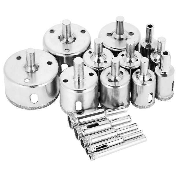 16 Pcs Diamond Hole Saw Set 650mm Diamond Coated Drill Bit Set Tools