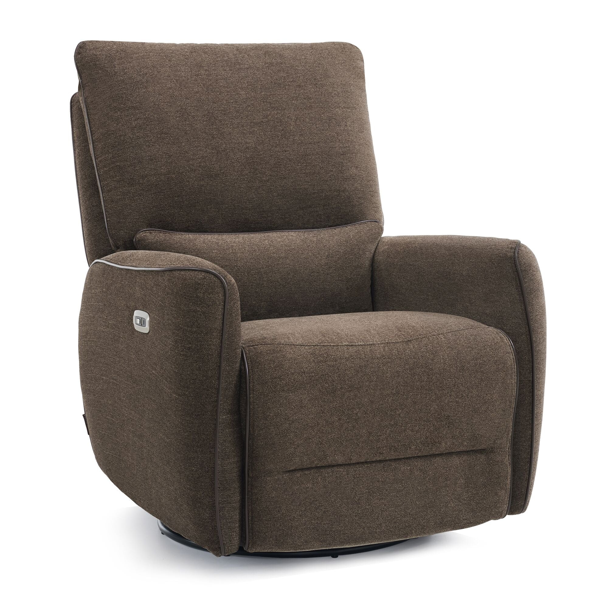 MCombo Power Swivel Glider Recliner Chair, Electric Rocker Recliner Chairs with USB Charging Ports for Living Room and Nursery, Fabric 6922 (Brown)