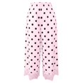 thumbnail image 5 of Womens Lace Trim Wide Leg Pants Polka Dot Print Cropped Lace-Hem Pants with Pockets (Red M), 5 of 5