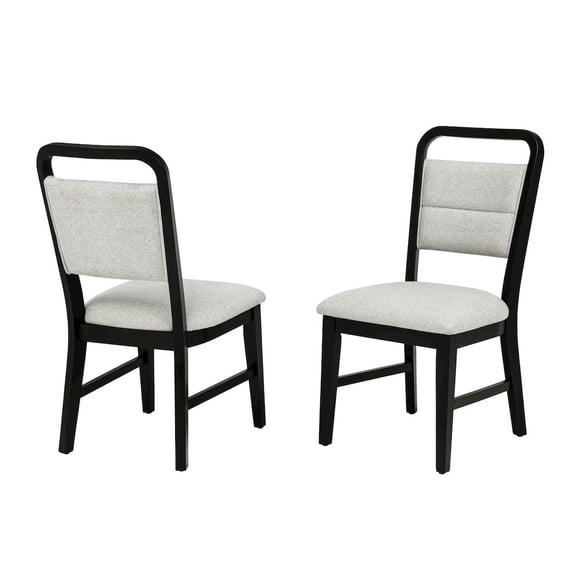 Best Master Furniture Timaro Transitional Upholstered Dining Chairs, Set of 2, Black/Grey