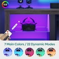 thumbnail image 5 of Bestier TV Stand for 75" TV, Gaming Entertainment Center with Remote Controlled RGB LED Light, Adjustable Glass Shelves, Modern Media Console Table with Open Storage for Living Room, Wash Gray, 5 of 10