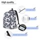 thumbnail image 3 of Disketp Cartoon Raccoon print Canvas Backpack Lightweight Travel Daypack Student Rucksack Laptop Backpack-Medium, 3 of 5