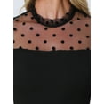 thumbnail image 5 of INSPIRE CHIC Women's Polka Dots Mesh Sheer Short Sleeve Skinny Party Bodysuit Top XS Black, 5 of 6
