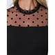 thumbnail image 5 of INSPIRAR CHIC Blusa de cuerpo ajustado de malla transparente con mangas cortas y lunares para mujer XL negra, 5 of 6