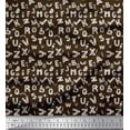 thumbnail image 1 of Soimoi Brown Heavy Satin Fabric Alphabet Text Print Fabric by the Yard 56 Inch Wide, 1 of 3