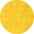 thumbnail image 1 of Ahgly Company Indoor Round Oriental Yellow Traditional Area Rugs, 3' Round, 1 of 4