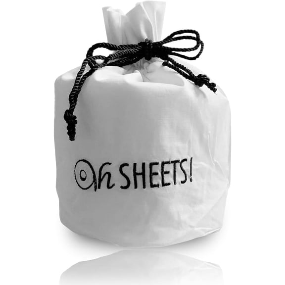 Born Uncommon Toilet Paper Roll Cover - 9" x 5.5" Reusable Cotton Toilet Paper Cover with Drawstring Closure – Decorative Bathrooms Tissue Roll Storage Bag
