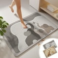 thumbnail image 1 of Alfombra antideslizante para alfombra de baño - Alfombra absorbente con respaldo antideslizante, 23,62x15,74 pulgadas, lino gris/marrón, lavable para dormitorio y entrada, 1 of 6