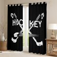 thumbnail image 2 of Homewish Hockey Sport Black Out Curtains,Ball Game Lover Curtains Pack of 2 (42x63 Each),Black White Bedroom Curtains For Boys Kids,Ultra Soft Home Decor, 2 of 6