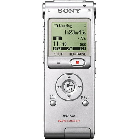 Sony 2GB Digital Voice Recorder with LCD Display, Silver, ICD-UX200