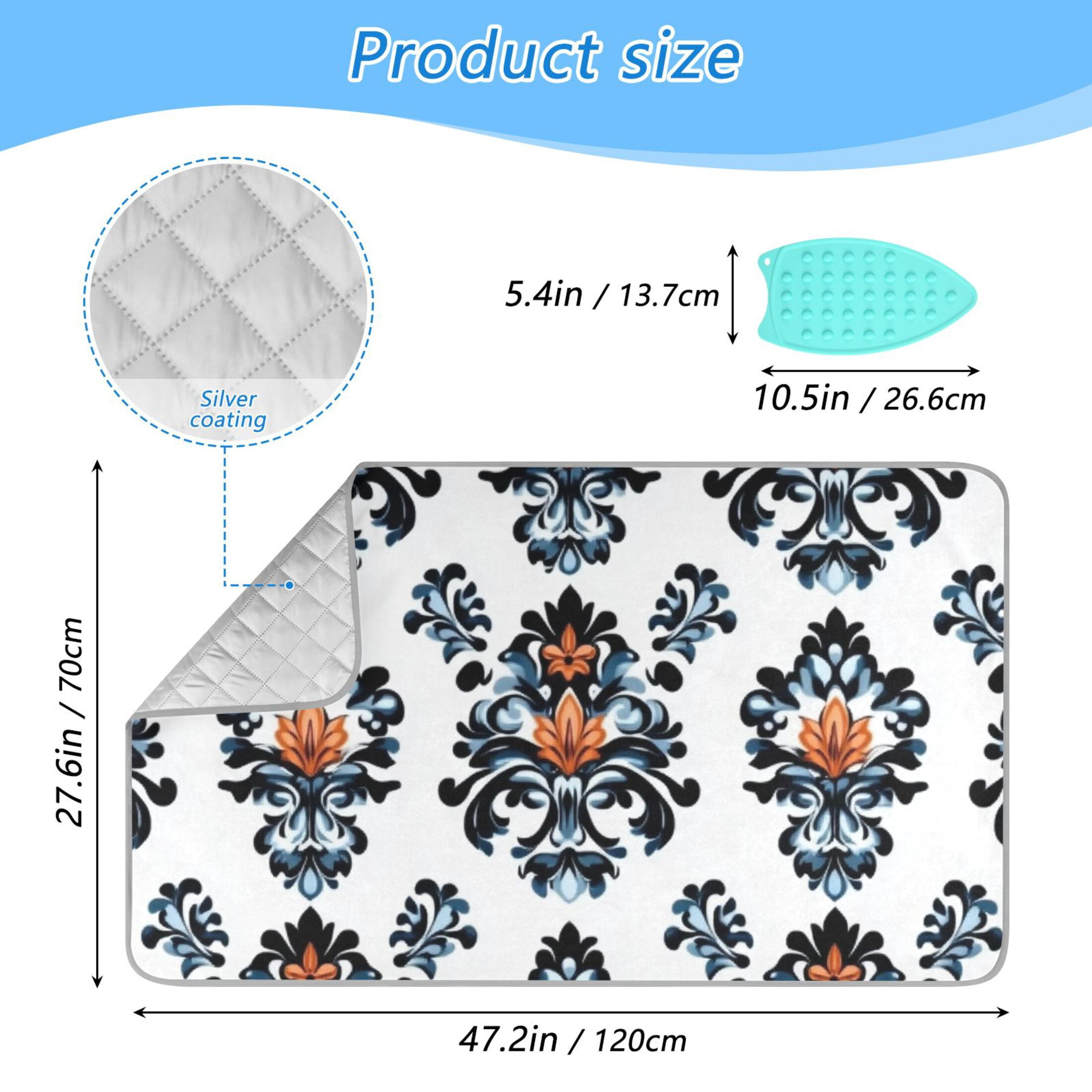 Classical Design Decoration Ironing Mat Blanket for Table Top Travel Portable Ironing Board Pad 47.2x27.6 Inch