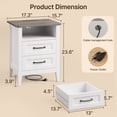 thumbnail image 3 of 6 Pieces Kingsize Bedroom Furniture Set,Includes Kingsize Bed Frame,Vinaty with 5 Storage,5-Drawers Dressers,6-Drawers Dressers,Nightstand Sets with Mental Handles for Bedroom,White, 3 of 24