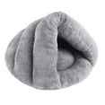 thumbnail image 1 of Cama para perros con forma de zapatilla Cama para gatos Cama para mascotas Nido cálido semicerrado Lavable Portátil Gris claro 45cmx35cm, 1 of 8