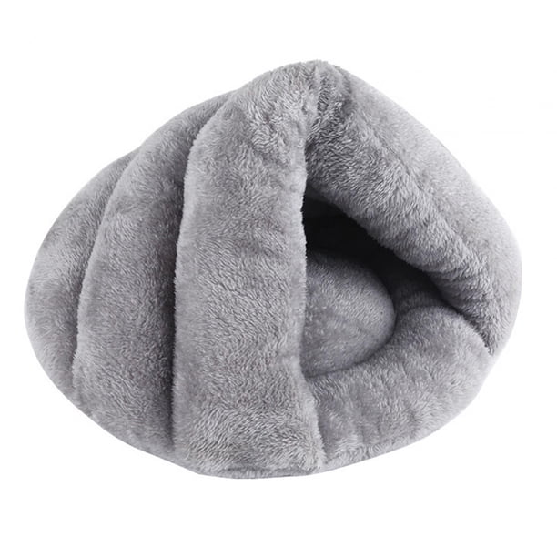 Cama para perros con forma de zapatilla Cama para gatos Cama para mascotas Nido cálido semicerrado Lavable Portátil Gris claro 45cmx35cm