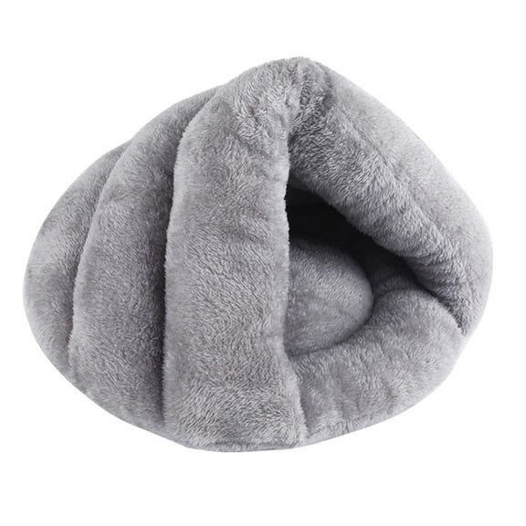 hengtong Slipper Shaped Dog Bed Cat Bed Pet Bed Semi Enclosed Warm Nest Washable Portable Light Gray 45cmx35cm