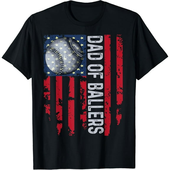 Mens Dad of Ballers USA Flag Dad of Baseball and Softball Player T-Shirt mens t shirt,black,women,funny,misfits,men,journey