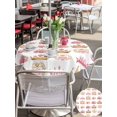 thumbnail image 5 of Outdoor Tablecloth with Umbrella Hole for Patio/Picnic/Party/Camping, Pink Floral Crown Waterproof Table Cloth Round Cover Washable, Spring Floral Roses Elegant Farmhouse (Dia 60"), 5 of 8