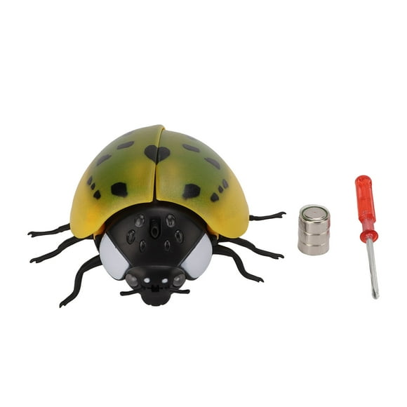 Sensing Insect Toys Intelligent Induction Automatic Avoidance Battery Powered Yellow Ladybug Lighting Animal Model Toy