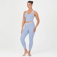 thumbnail image 4 of YITTY Active Women's UltraLuxe Built-in Bra Tank Top with Contrast Binding, Athleisure, 4-Way-Stretch, Glacial Blue/True White, L, 4 of 7