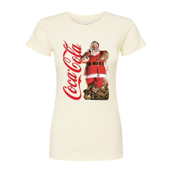 Coca-Cola - Vintage Santa With Presents - Juniors Fitted Graphic T-Shirt